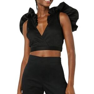 Making the Cut Women's Ruffle Sleeveless Top with Tie Back Sz 5X